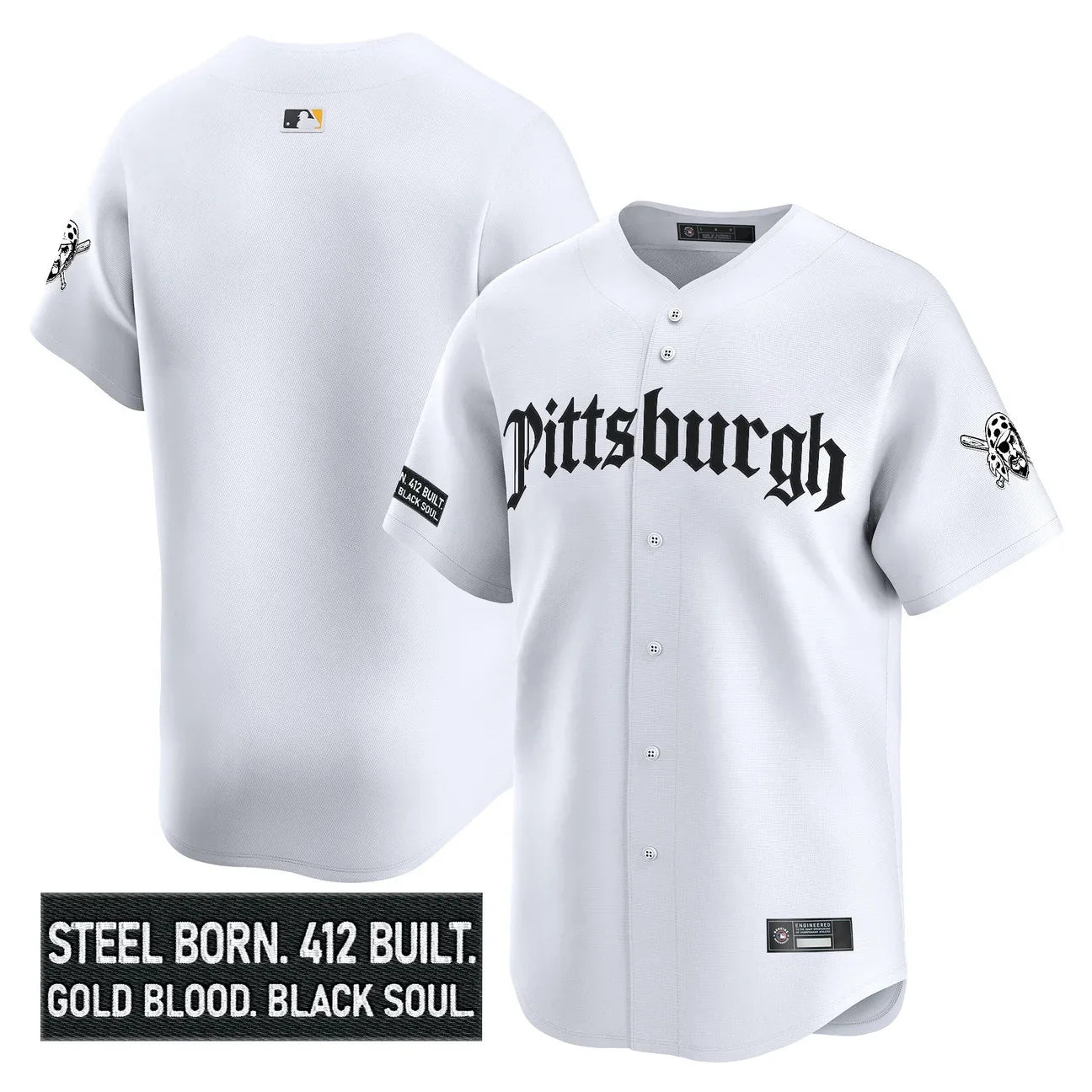 Men's Pittsburgh Pirates 'Gothic Steel City Edition' Vapor Premier Limited Jersey - All Stitched