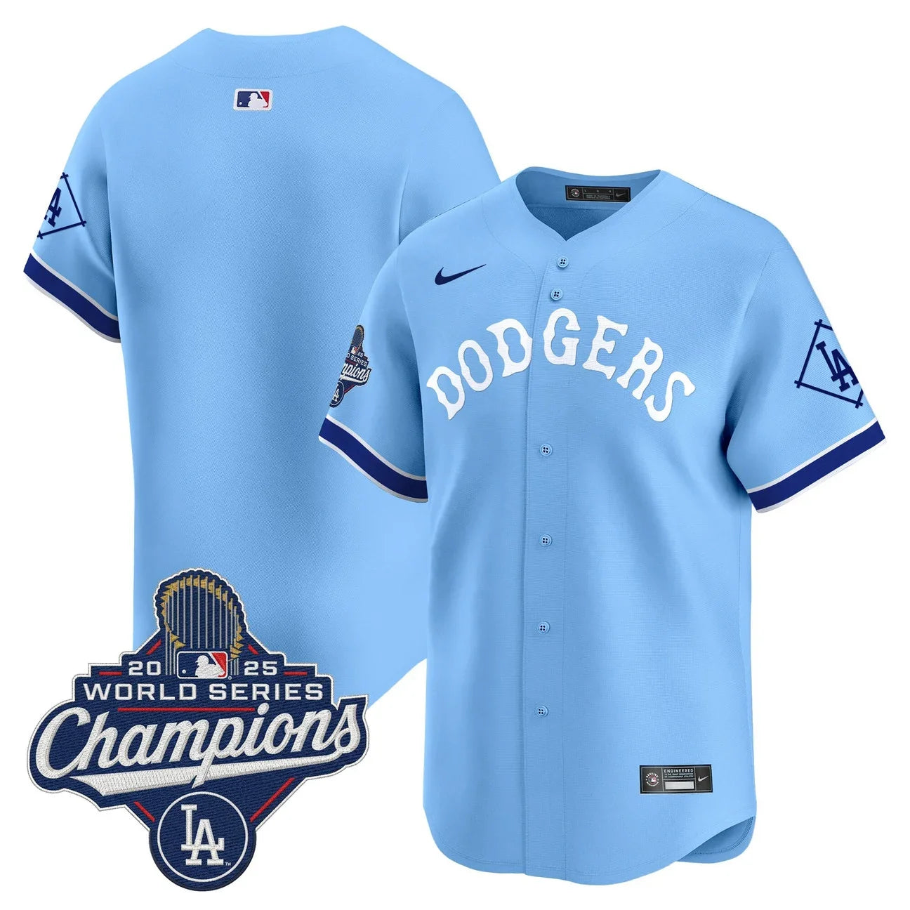 Dodgers Tribute 2025 World Series Champions Vapor Premier Limited Jersey - All Stitched -Blue