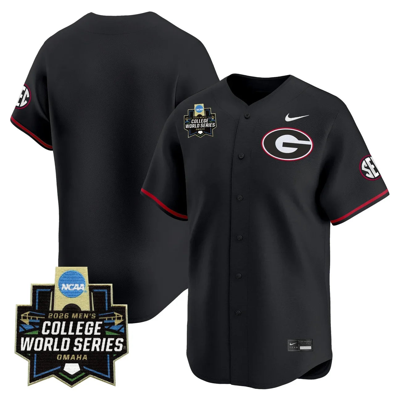 Men's Georgia Bulldogs Baseball 2026 World Series Vapor Premier Limited Jersey - All Stitched