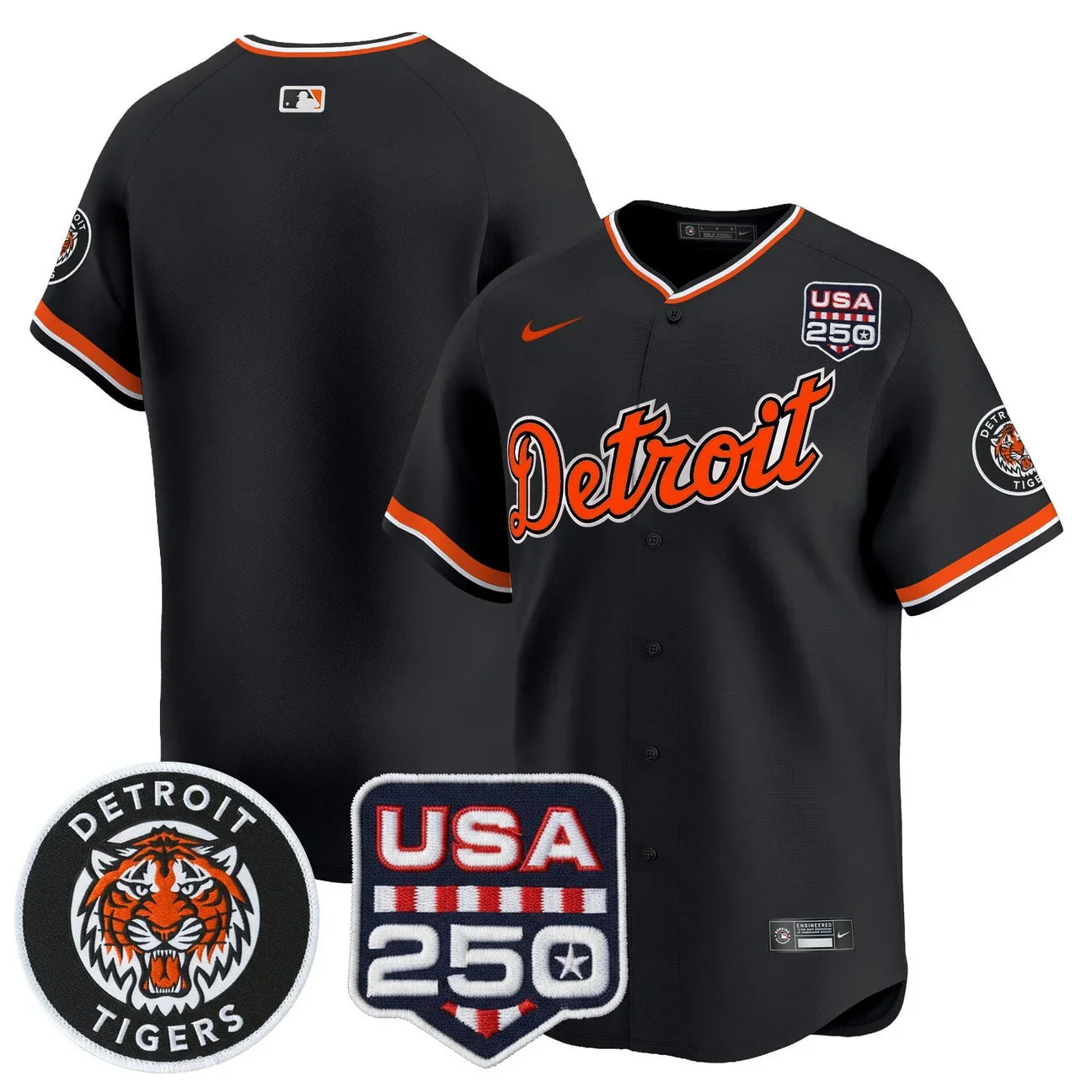 Men's Detroit Tigers 2026 Alternate Vapor Premier Limited Jersey - 250America Patch - All Stitched