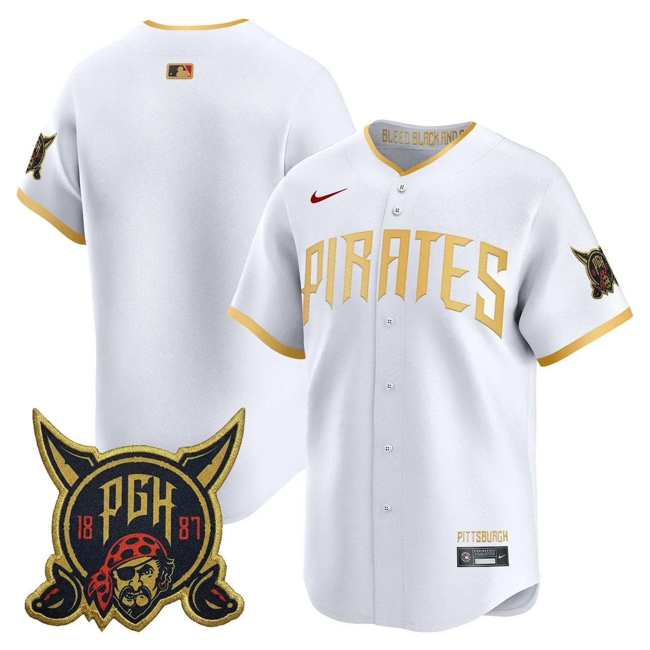 Pittsburgh Pirates 2026 City Connect Vapor Premier Limited Jersey - All Stitched - White