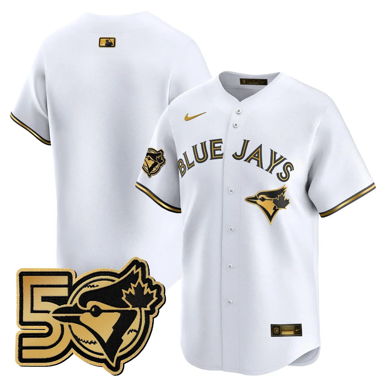 Men's Toronto Blue Jays 50 Seasons Patch Vapor Premier Limited Jersey - All Stitched