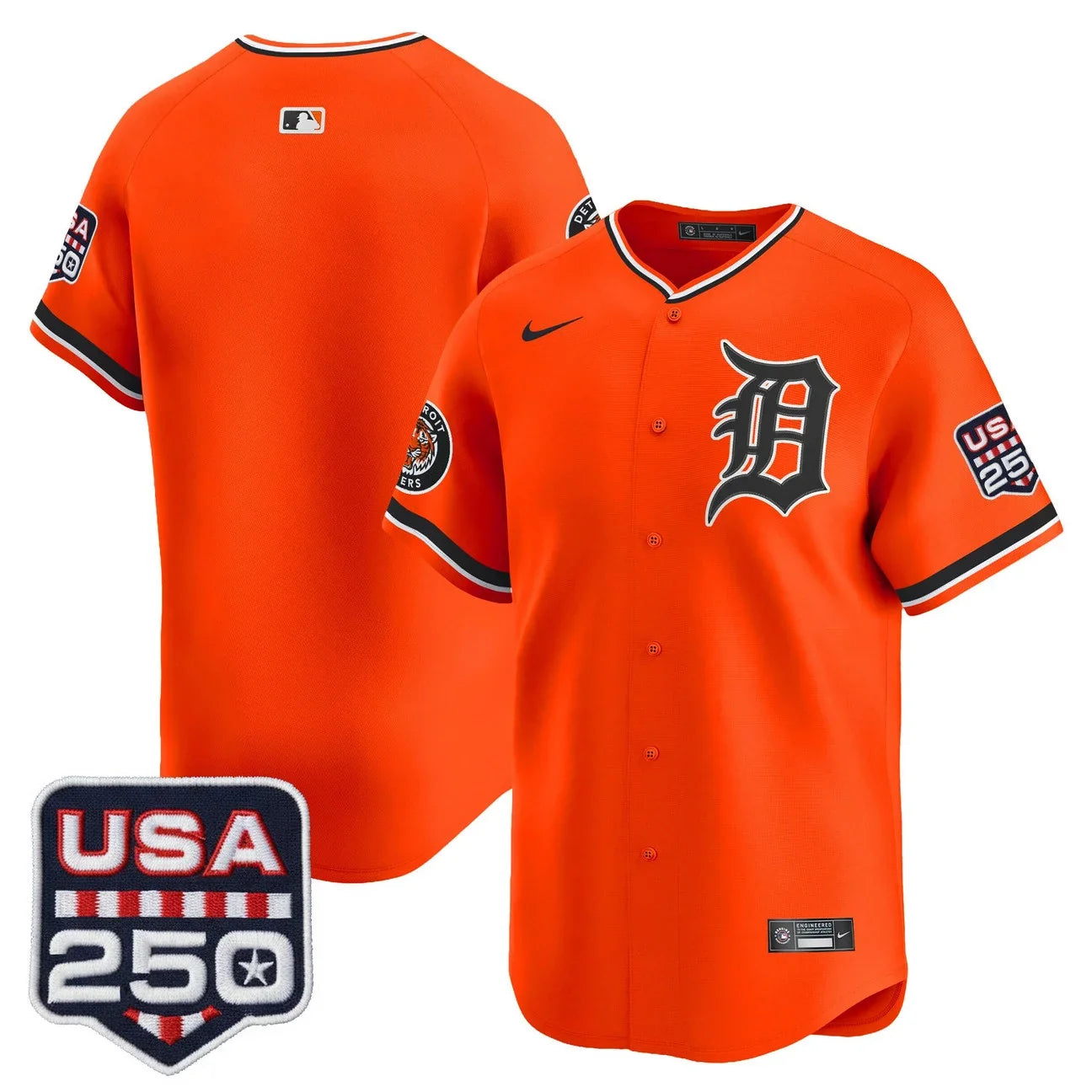 Men's Detroit Tigers USA 250 Fourth of July Vapor Premier Limited Jersey - All Stitched