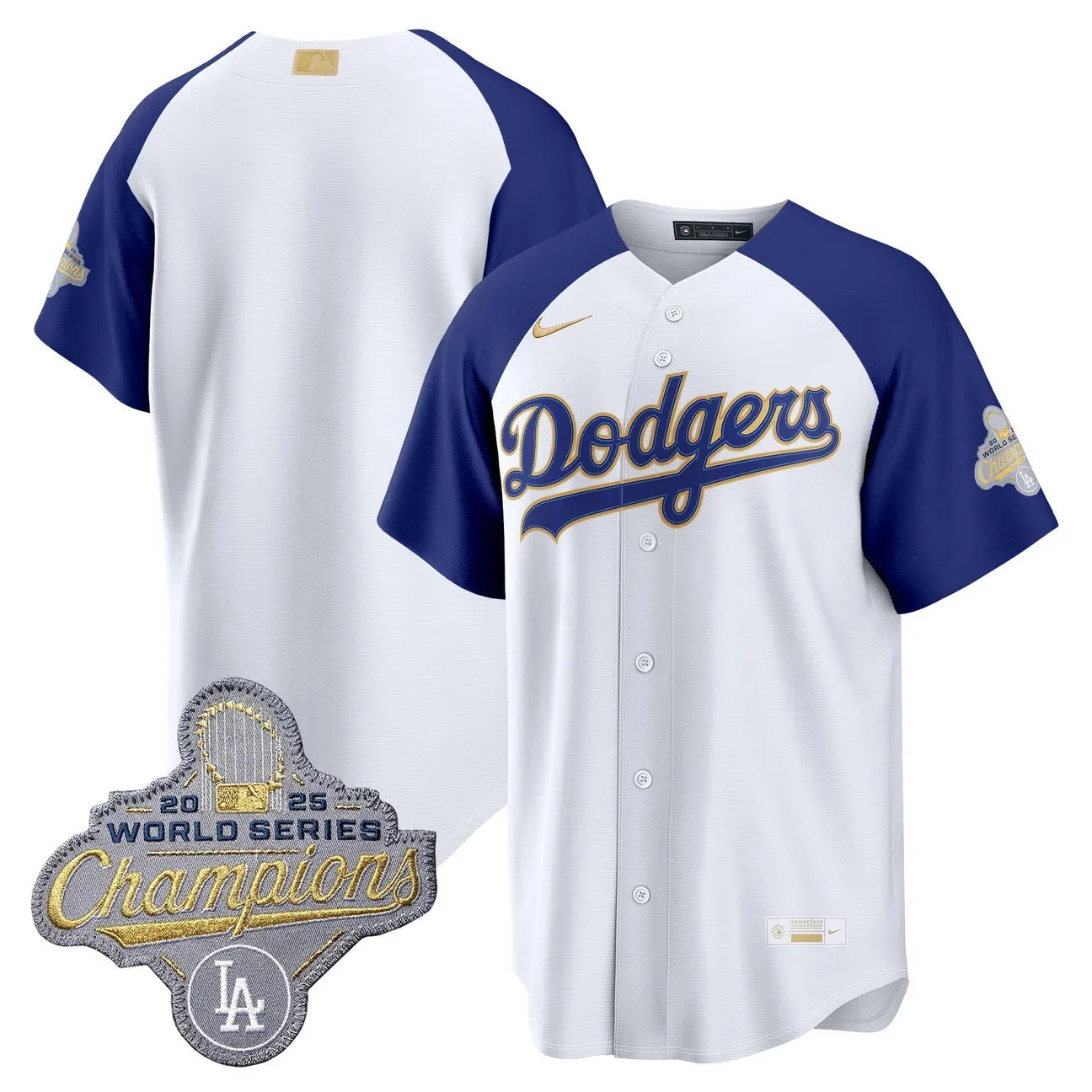Los Angeles Dodgers "Gold Collection" Premier Limited Jersey - All Stitched -White Alternate