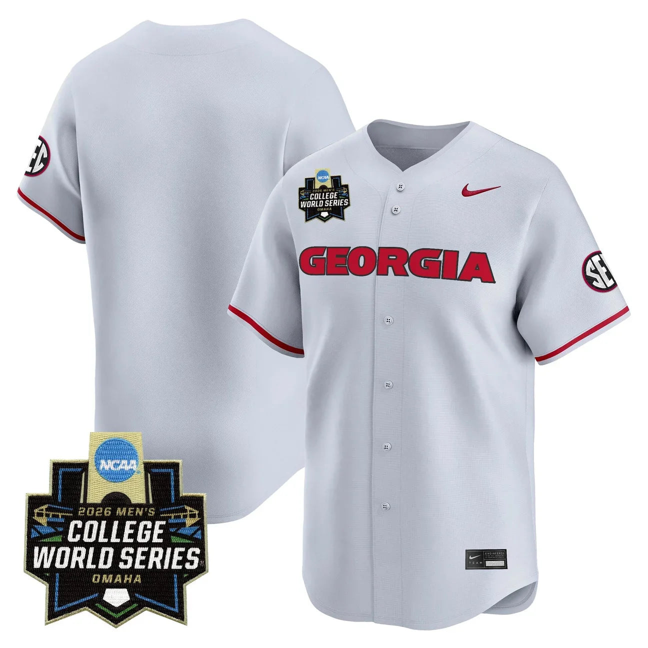 Men's Georgia Bulldogs Baseball 2026 World Series Vapor Premier Limited Jersey - All Stitched