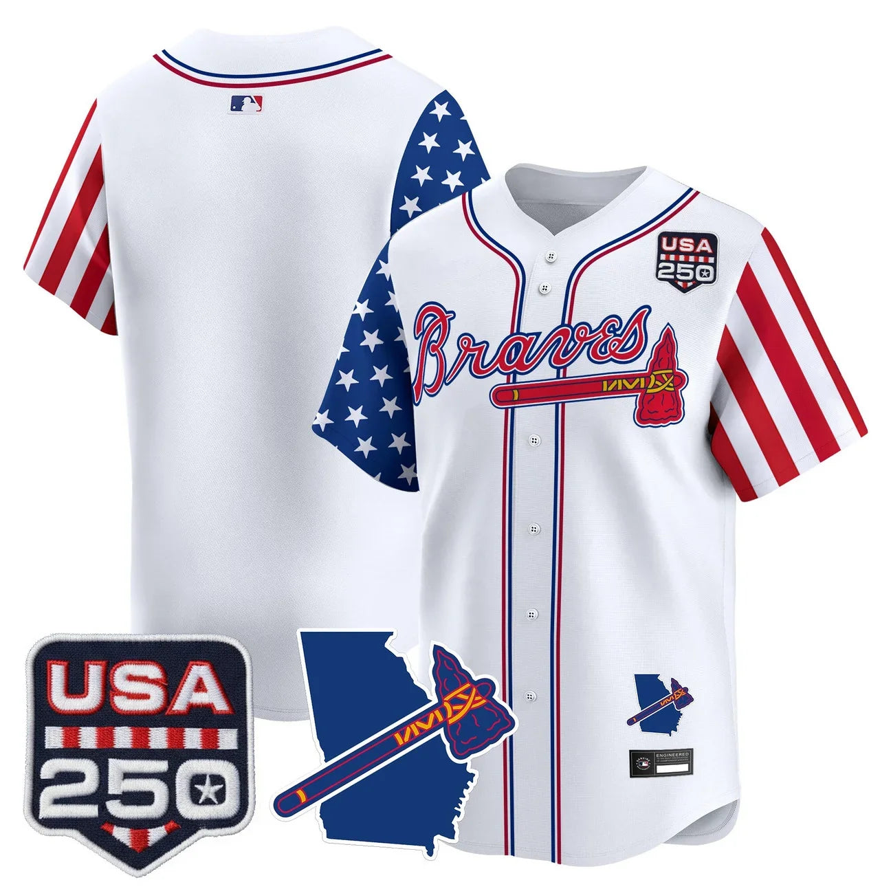 Men's Atlanta Braves "America 250 Edition" Vapor Premier Limited Jersey - All Stitched