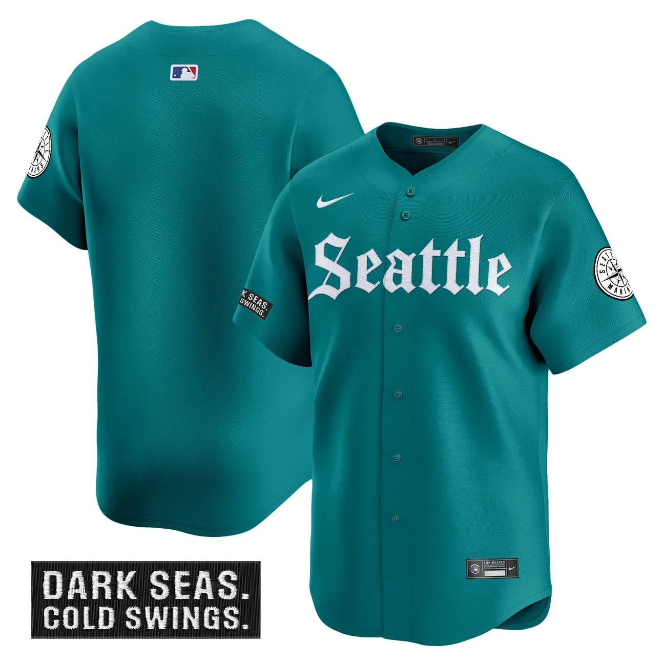 Men's Seattle Mariners 'Deep Sea Gothic Edition' Vapor Premier Limited Jersey - All Stitched