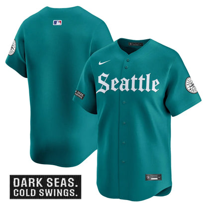 Men's Seattle Mariners 'Deep Sea Gothic Edition' Vapor Premier Limited Jersey - All Stitched
