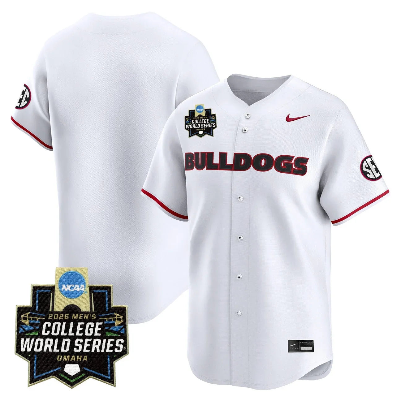 Men's Georgia Bulldogs Baseball 2026 World Series Vapor Premier Limited Jersey - All Stitched