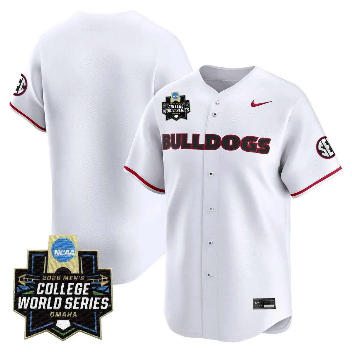 Men's Georgia Bulldogs Baseball 2026 World Series Vapor Premier Limited Jersey - All Stitched