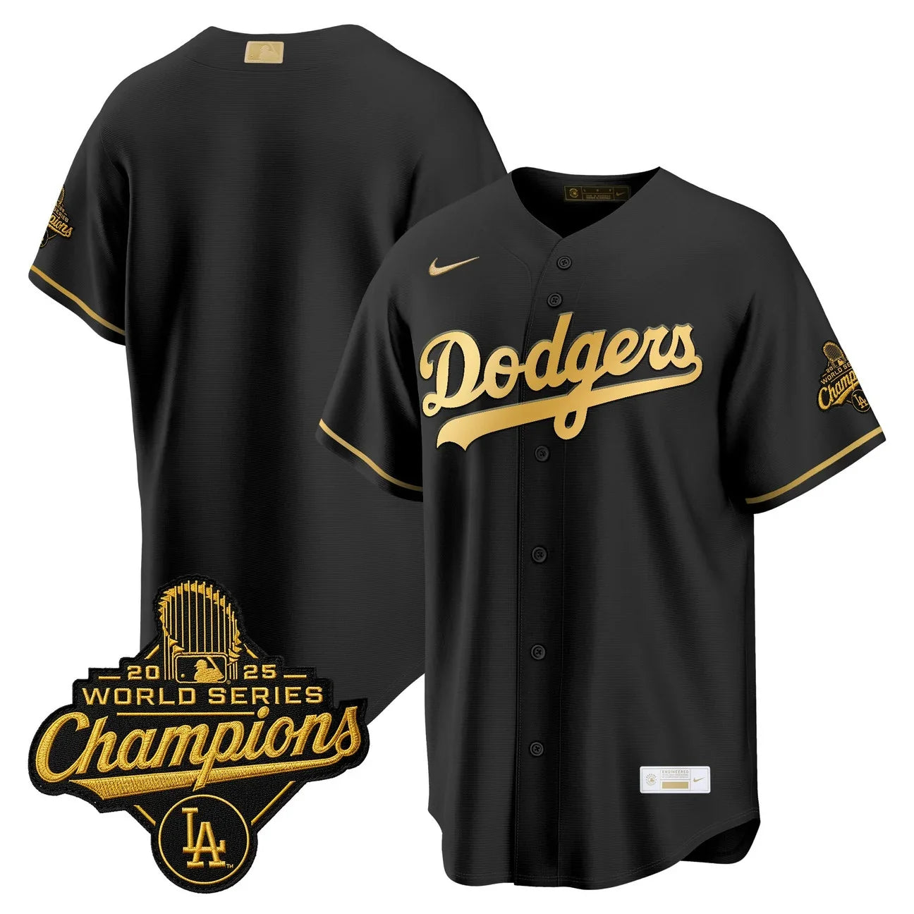 Los Angeles Dodgers "Gold Collection" Premier Limited Jersey - All Stitched -Black Gold