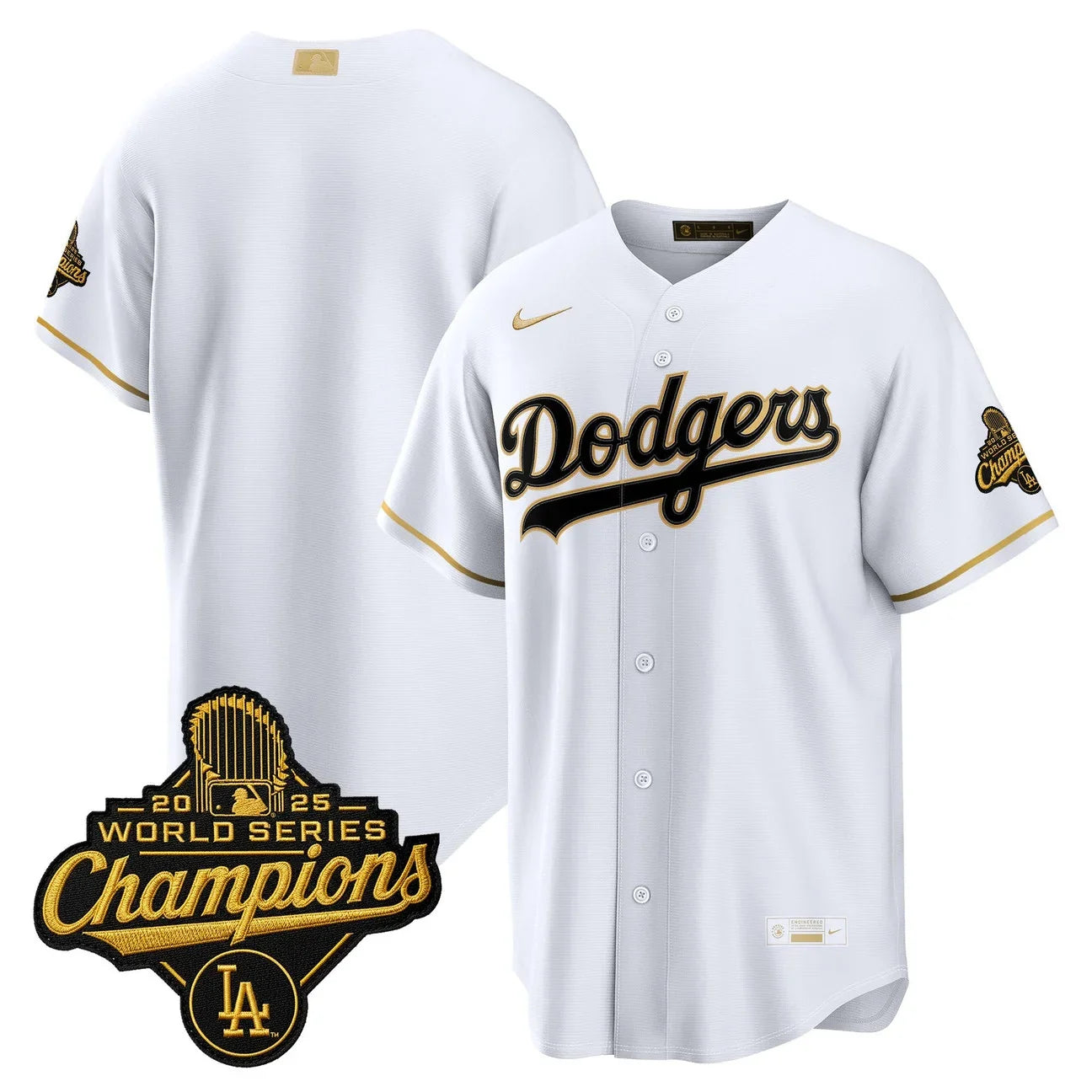 Los Angeles Dodgers "Gold Collection" Premier Limited Jersey - All Stitched - White Gold