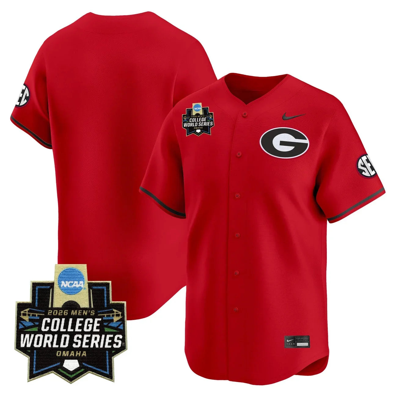 Men's Georgia Bulldogs Baseball 2026 World Series Vapor Premier Limited Jersey - All Stitched