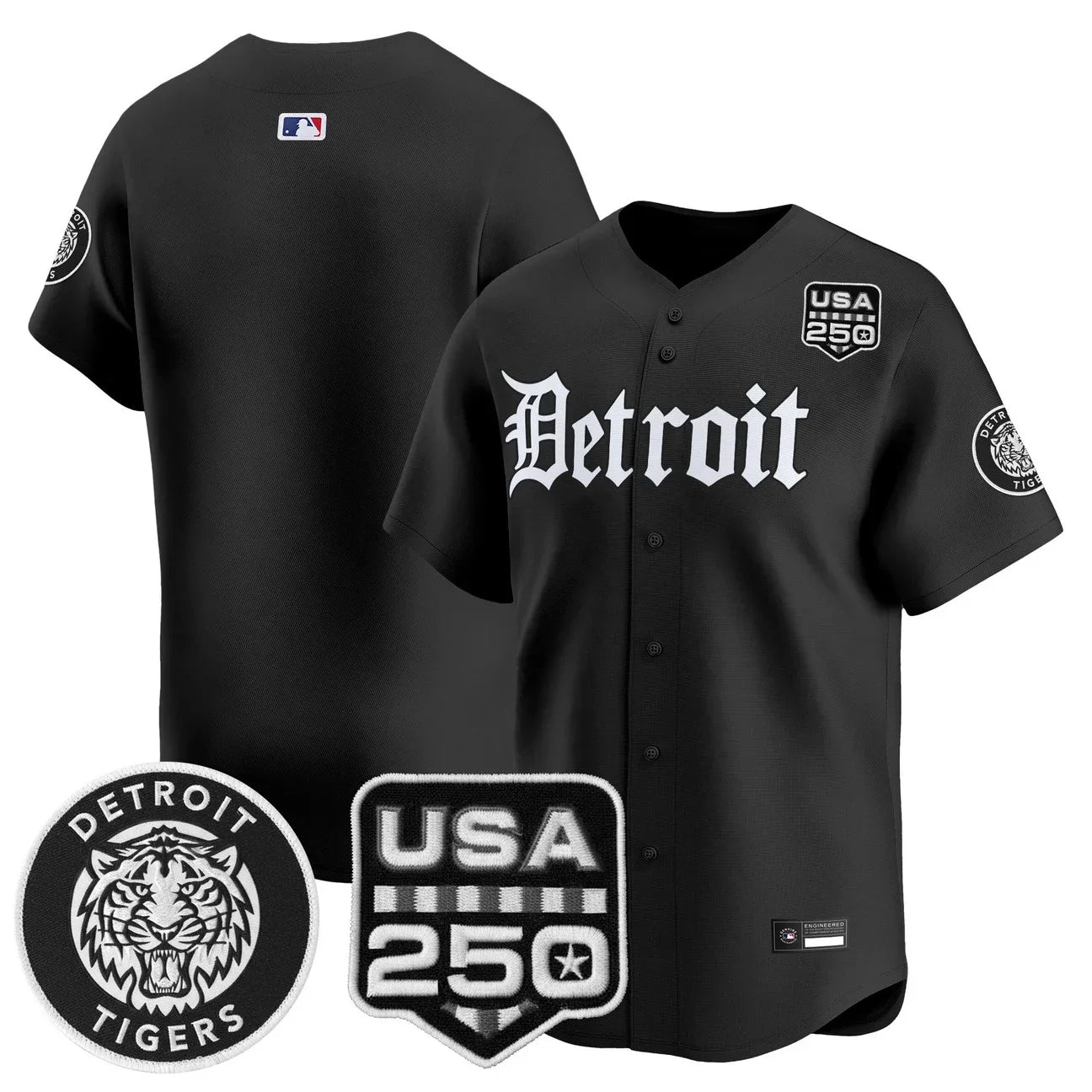 Detroit Tigers ‘Gothic Edition’ Vapor Premier Limited Jersey - All Stitched - Black