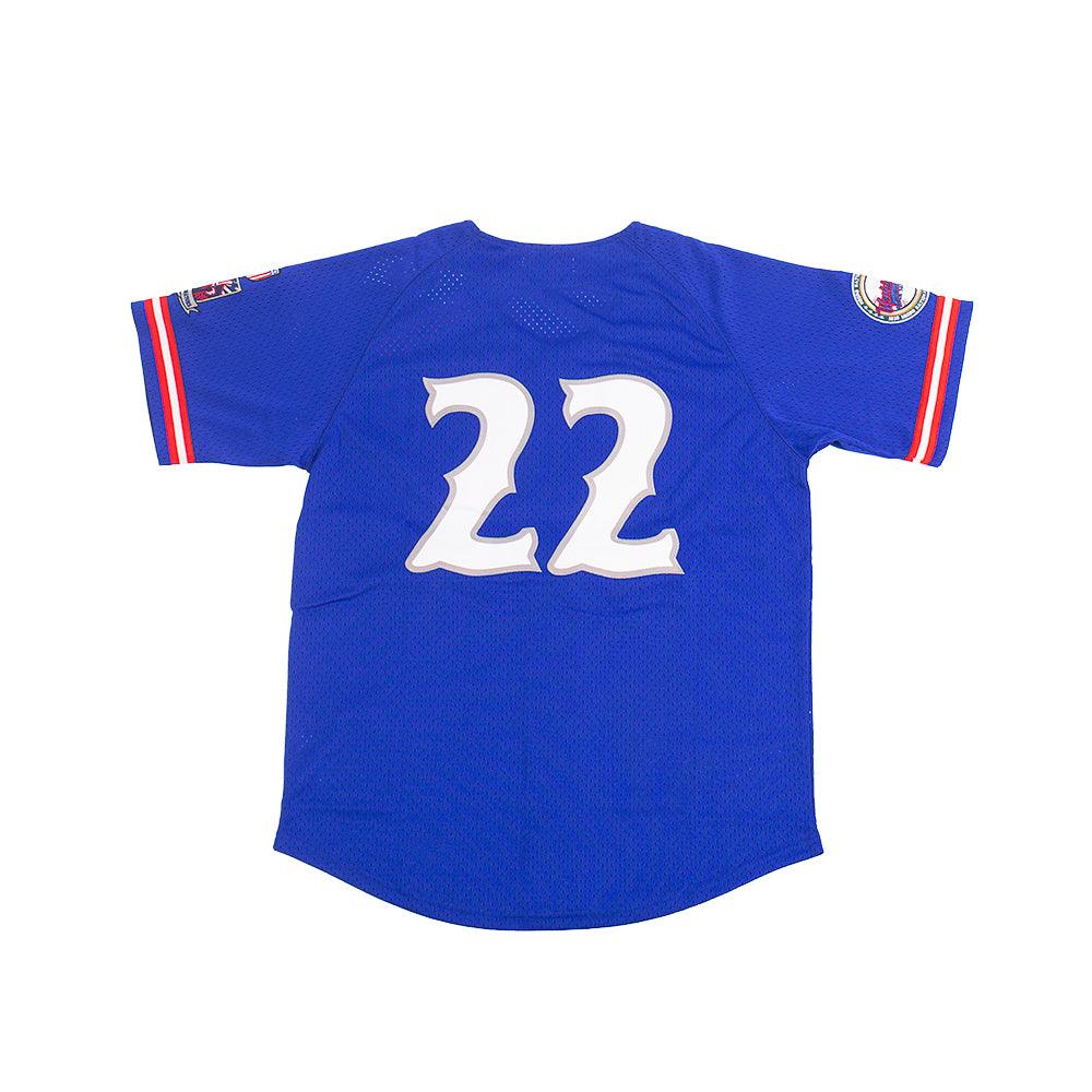 WASHINGTON BLACK SENATORS BUTTON DOWN BATTING PRACTICE BASEBALL JERSEY (BLUE)