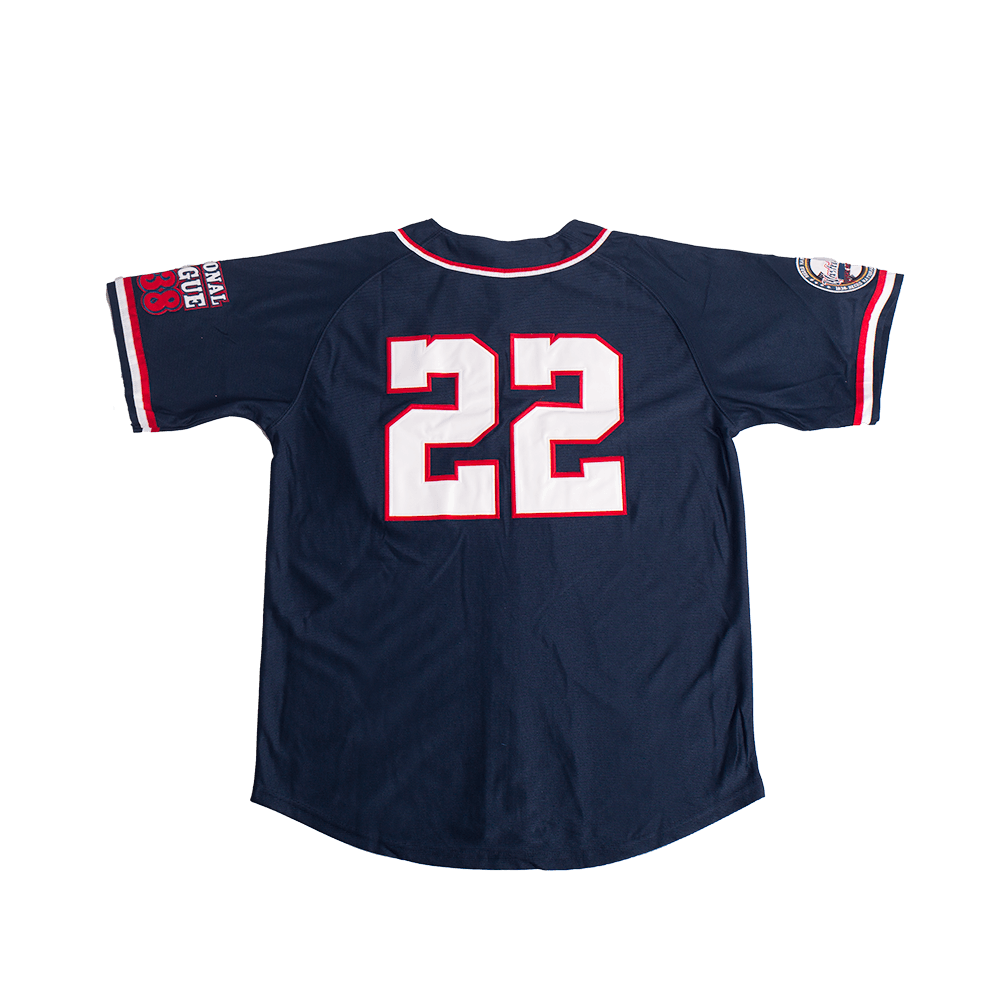 WASHINGTON BLACK SENATORS FLAG BUTTON DOWN BASEBALL JERSEY