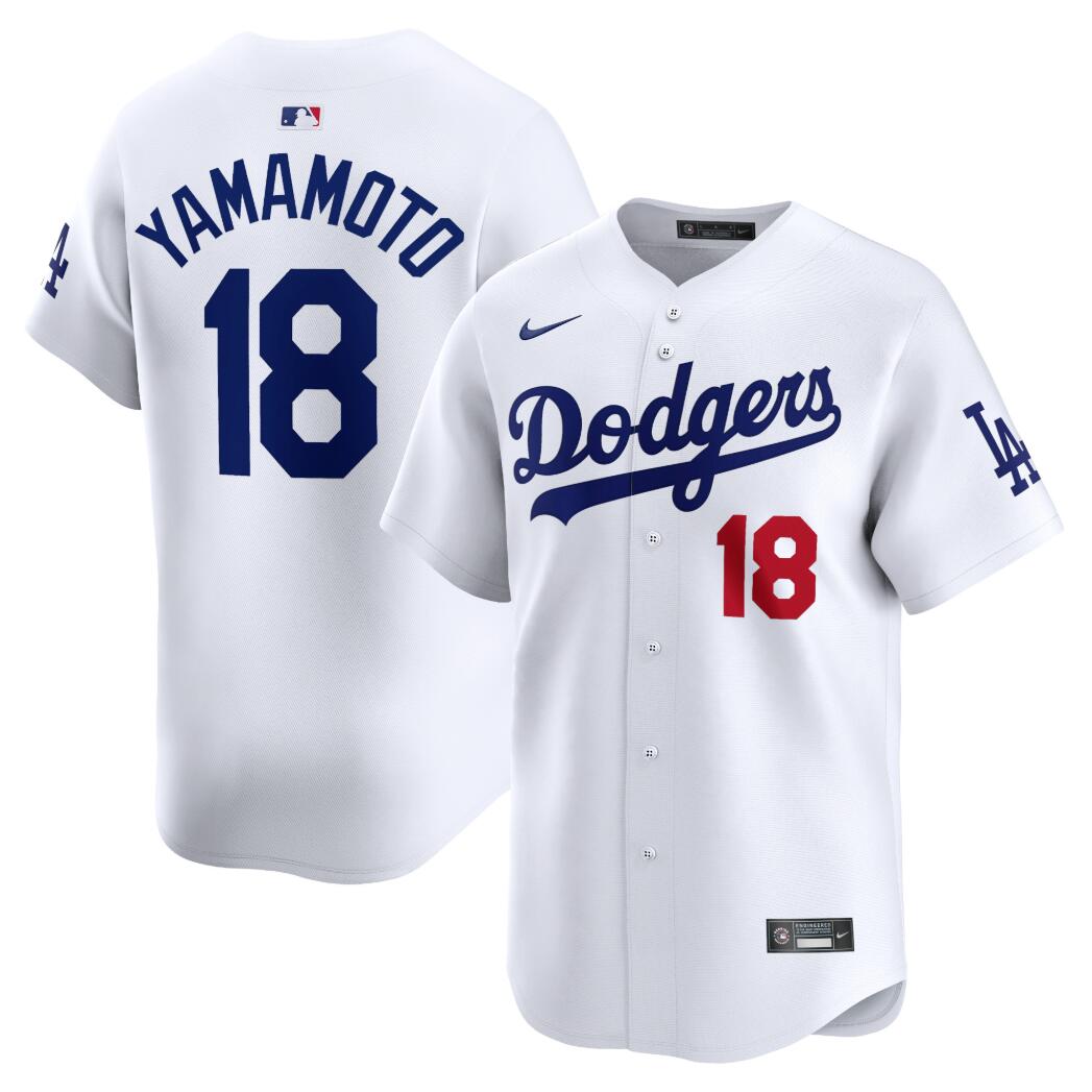 Men's #18 Yoshinobu Yamamoto Los Angeles Dodgers Baseball Jersey