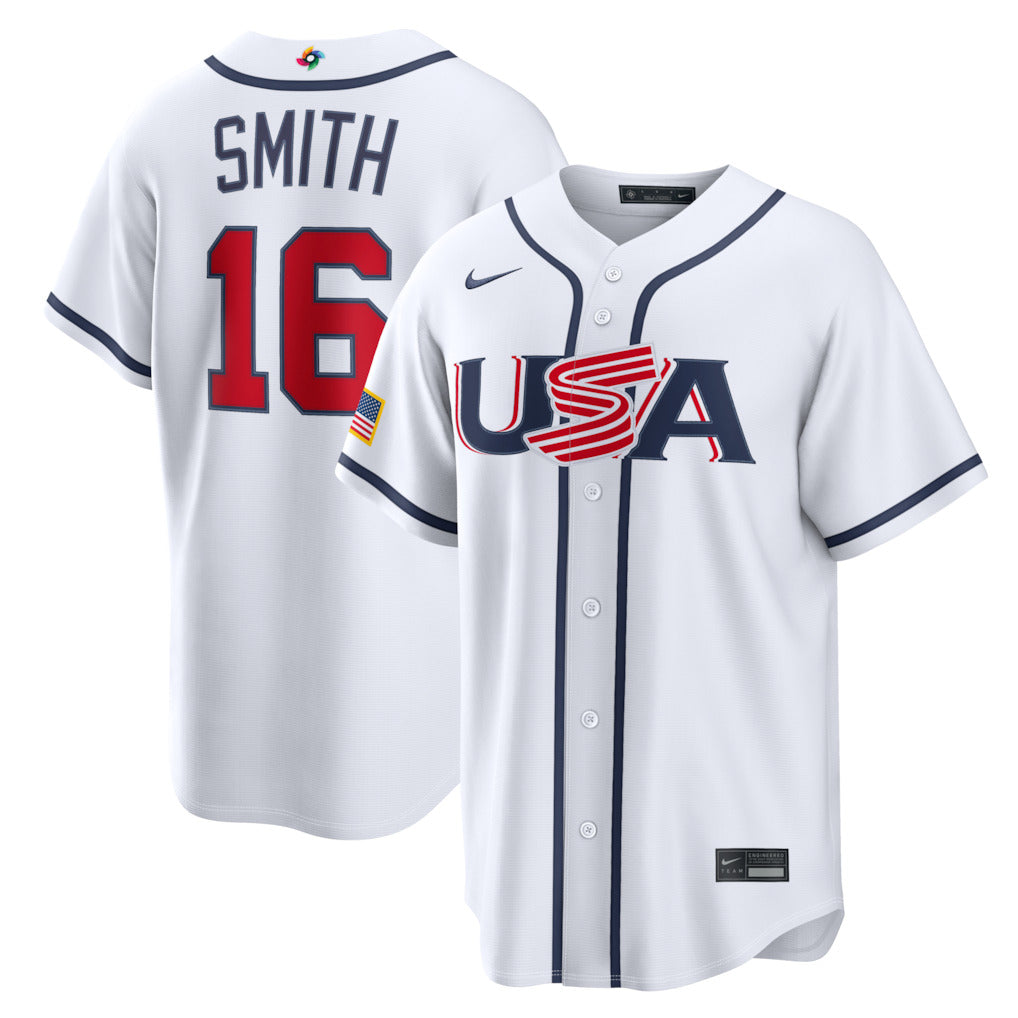 Men's #16 Will Smith USA 2026 World Baseball Classic Baseball Jersey