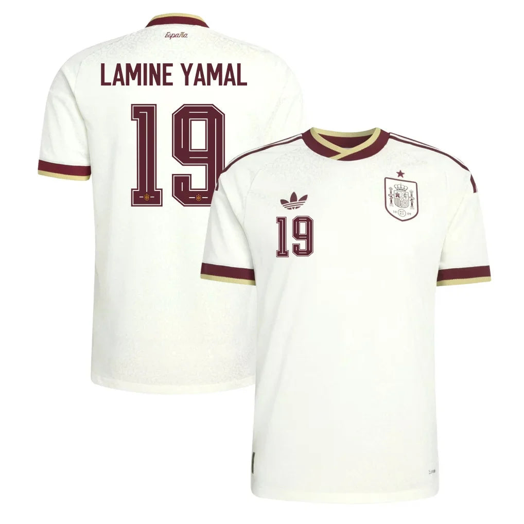 Lamine Yamal 19 Spain National Team 2026 Away Jersey – White, Men – Jersey Teams